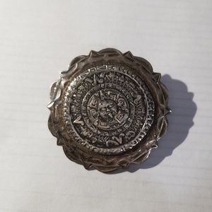 Vintage Mexico Sterling Silver Aztec Calendar